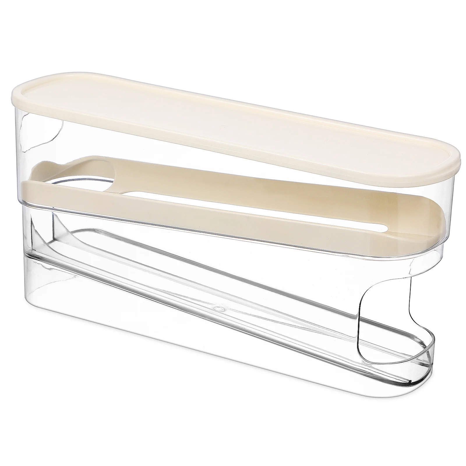 

Egg Storage Organizer Roller Dispenser Space Saving Fridge Egg Container Kitchen Rack Fridge Organizer