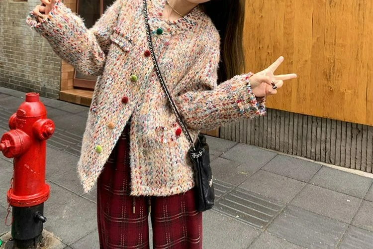 

Вязаная куртка 2025 года, новый высококачественный темпераментный грубый популярный топ