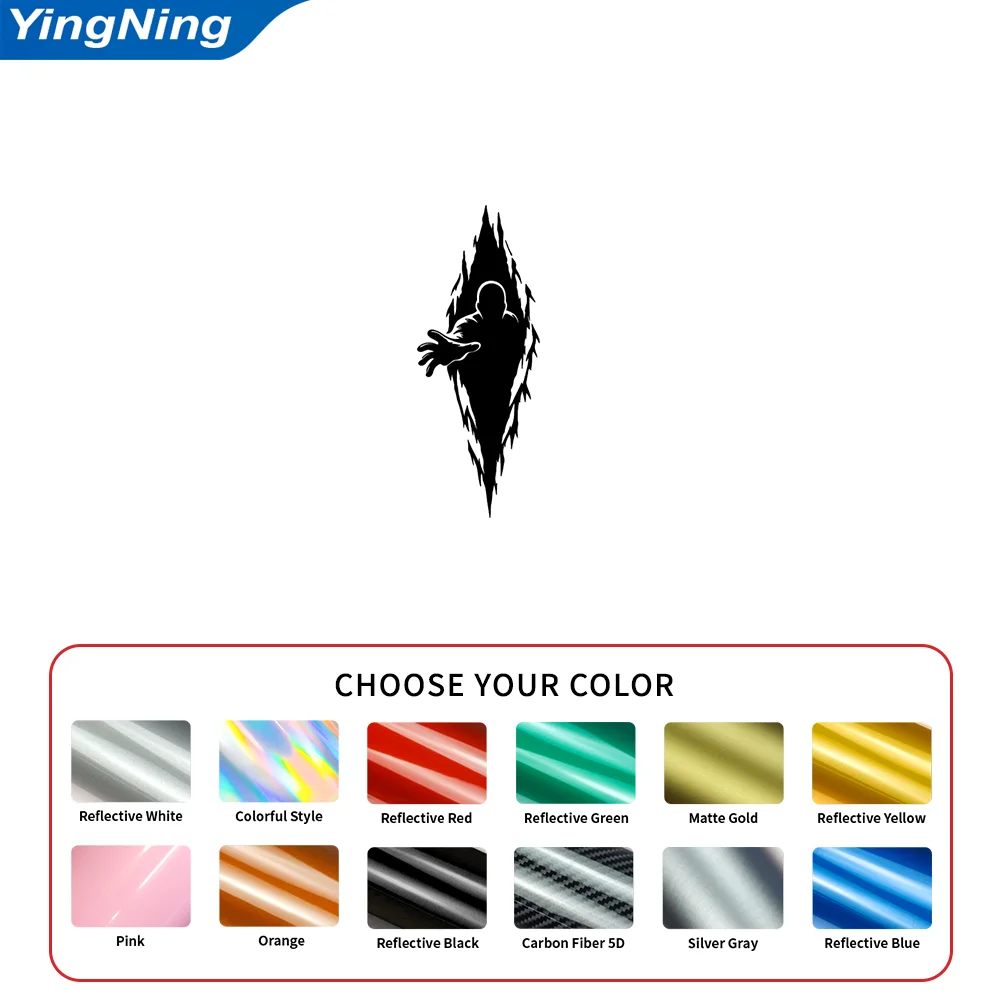 Reflective Zombie Breaking Through Car Decal Reaching Hand Horror Vinyl Sticker Window Bumper Self Adhesive Halloween Decoration