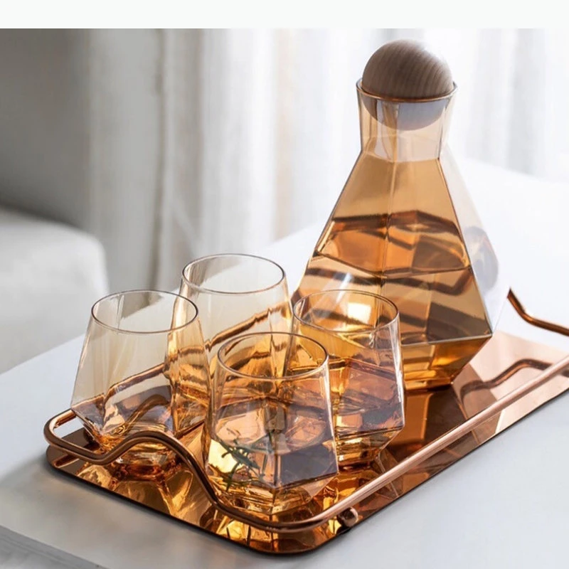 Tazas de vidrio simples, botella de agua, té, café, leche, fruta, botellas de té, artículos para beber para el hogar, juego blanco frío, accesorios para el hogar