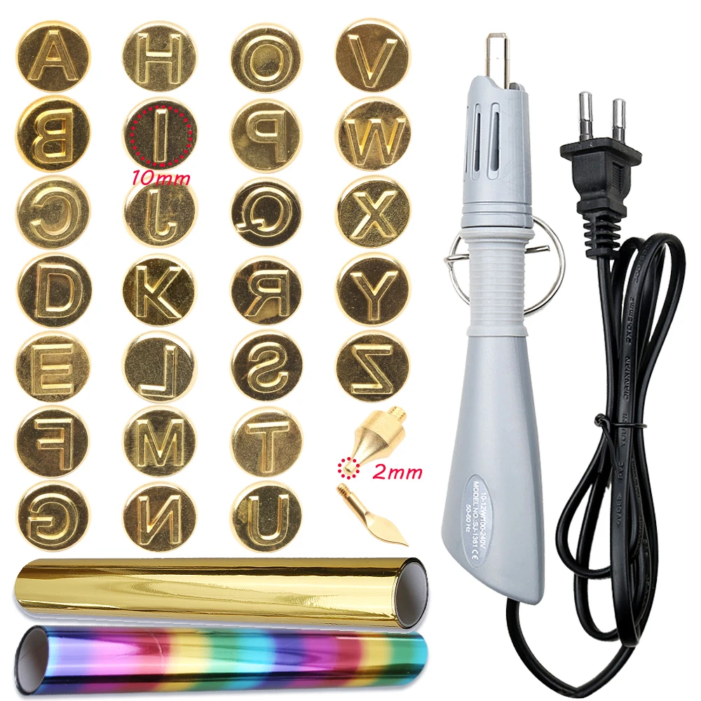 Hot Stamping Applicator Kit EU Plug with US Adapter Writing or Painting on Paper DIY Wood Crafts Personal Signature