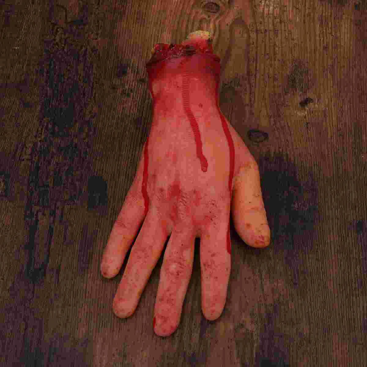 20 X12cm Fake Hand for Haunted House Severed Prop Halloween Blood Broken Prank Toys