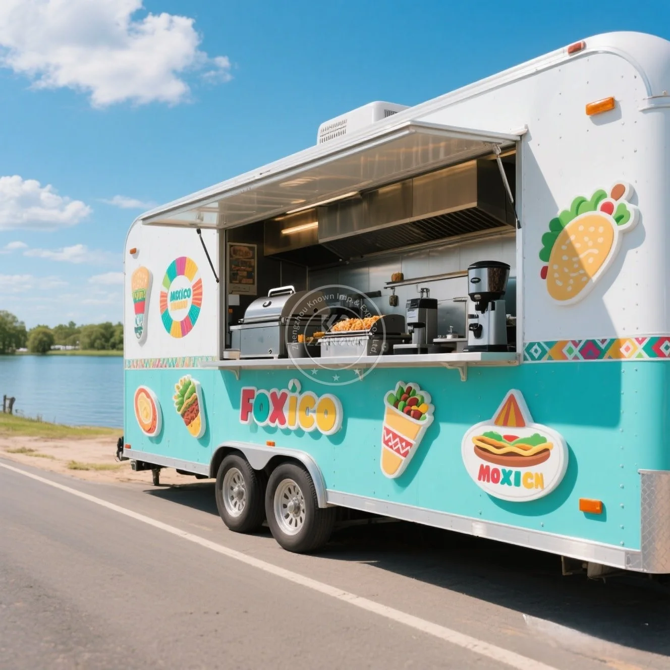 푸드 및 음료 판매 카트 야외 패스트푸드 트레일러 맞춤형 푸드 트럭 미국 표준 모바일 푸드 트레일러