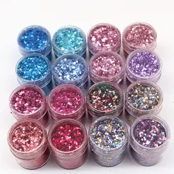 4-5 Cans of Nail Dipping Powder Mermaid Sequin Set Starry DIY Small Jewelry Pigment Powder Flakes for Gel Nail Polish Decoration