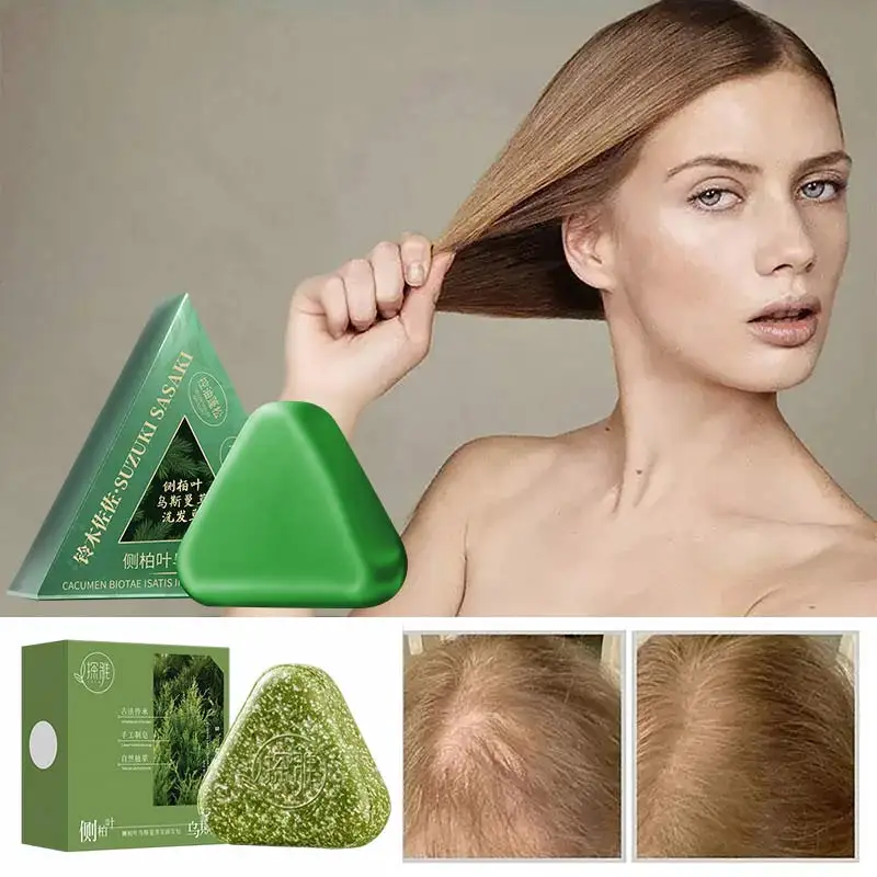 

Hair Strengthening Nourishing Shampoo Soap,Oriental Arborvitae Usman Herbal Extract Anti Hair Loss,Face Wash Clean Handmade Soap