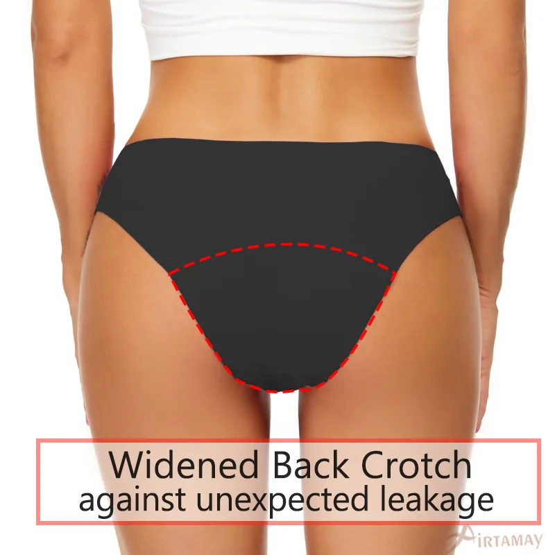 Women Seamless Period Swimwear Leakproof Menstrual Bikini Bottoms 4 Layer Absorbent Swim Panties No Pad Beach Briefs view 3