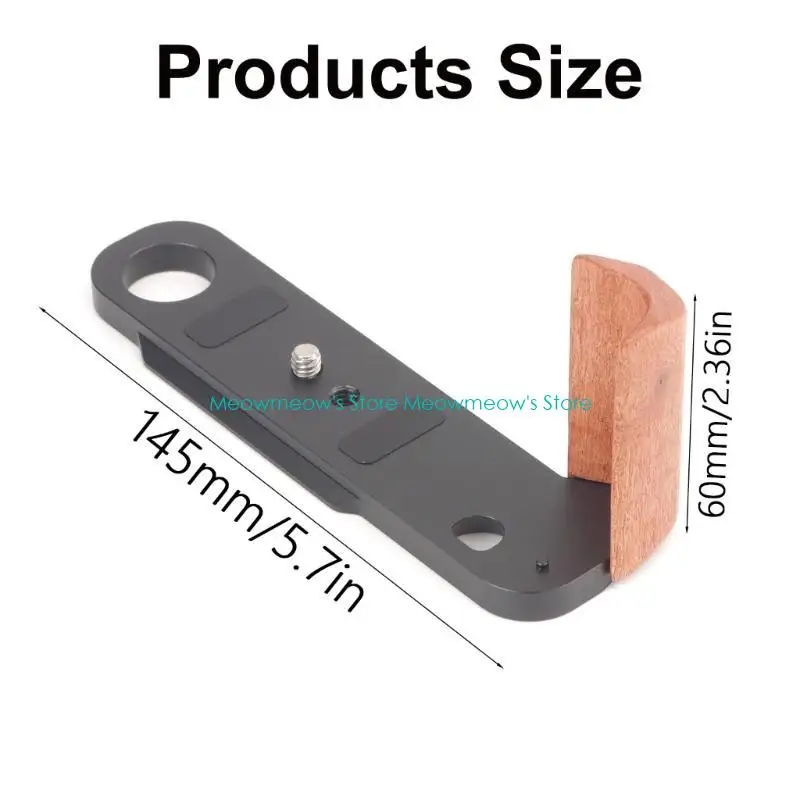 W91AハンドグリップL形状グリップクイックリリースプレートホットシューズカバーウッドグリップ三脚