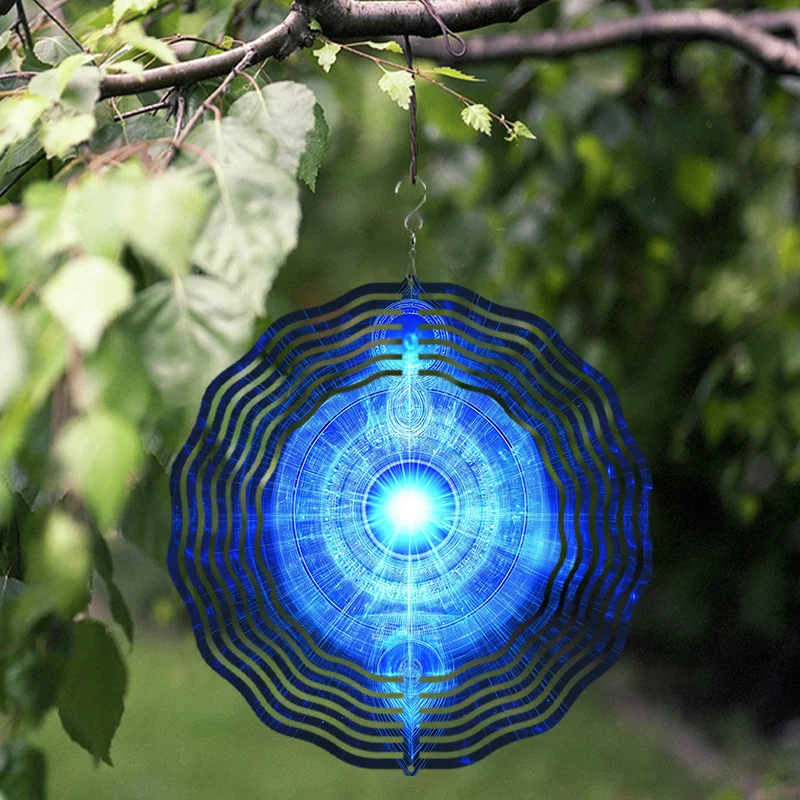 1pc Metal Luminous Pattern Outdoor Wind Chime - Durable Metal Hanging Spinner - Indoor/Outdoor Hanging Decoration