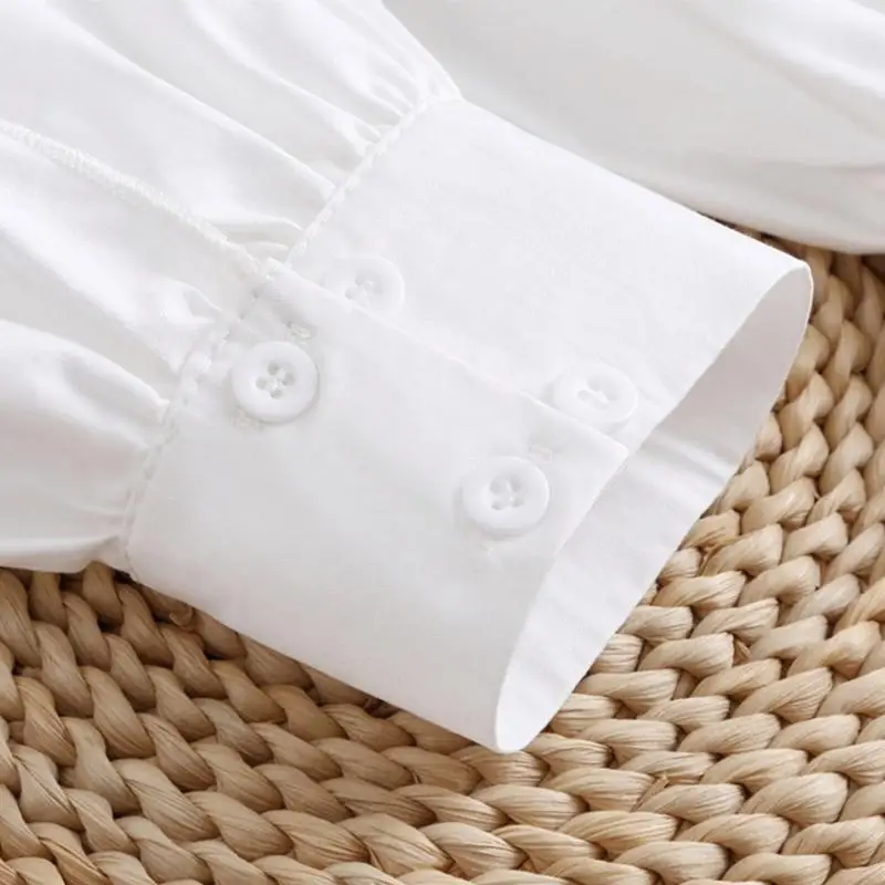 C9GE Decorative Ruffle Sleeves Girls False Pleated Cuffs for Women Dress Female White Color Coat Shirt Cuffs Accessories