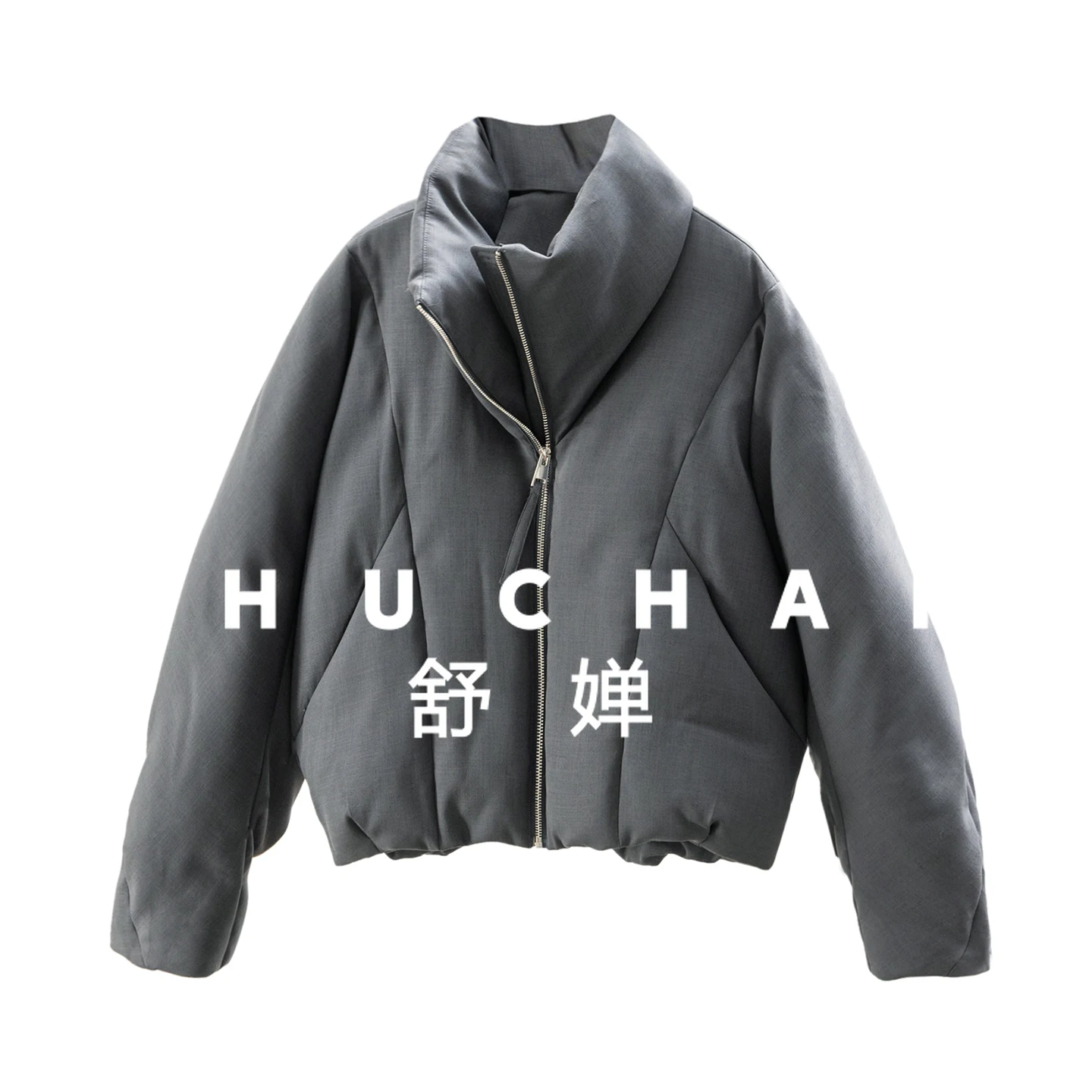 90 пуховик с воротником-стойкой на гусином пуху