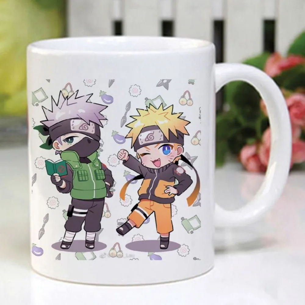 

NARUTO Water Cup Hatake Kakashi Uzumaki Naruto Anime Peripheral Cute Q-version Ceramics Mug High-capacity Breakfast Milk Cup