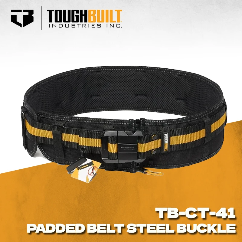 TOUGHBUILT TB-CT-41 Padded Belt with Heavy Duty Clip Buckle and Back Support Construction Work Belts Toughbuilt Tools