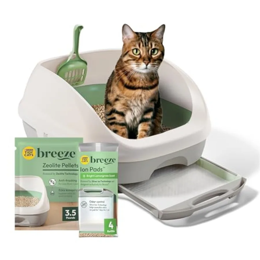 

Purina Litter Box System BREEZE System Starter Kit Litter Box Litter Pellets and Pads