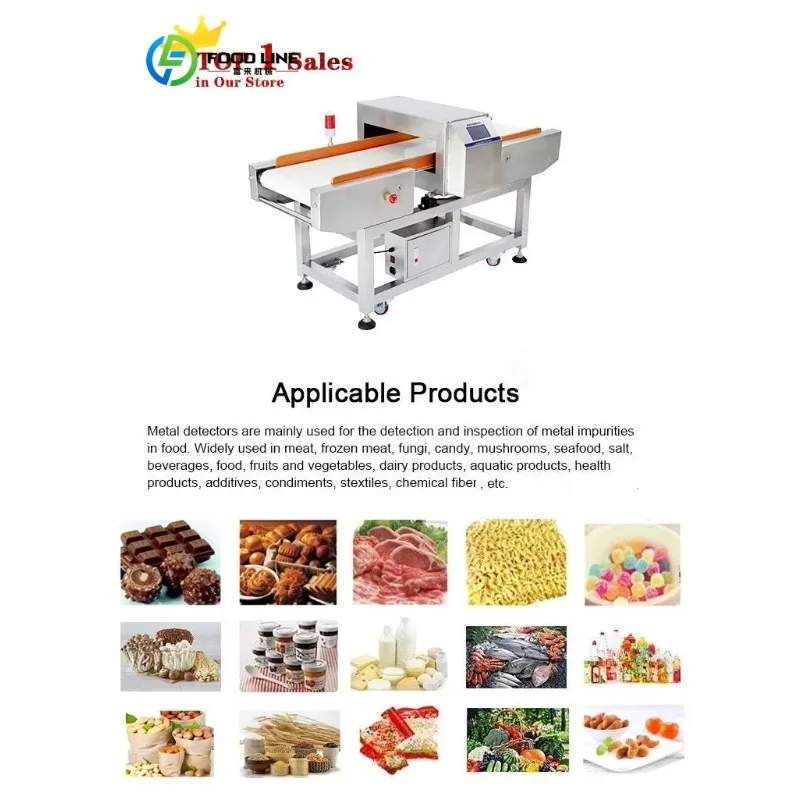 Custom Factory Custom High Productivity Food Metal Detector with Rejection Devices for Food Industry with LCD Display Conveyor