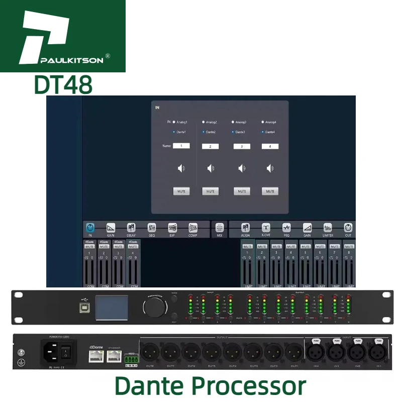 Metal Digital Audio DSP Processor 4x8 Professional with Multiple Analog Manager