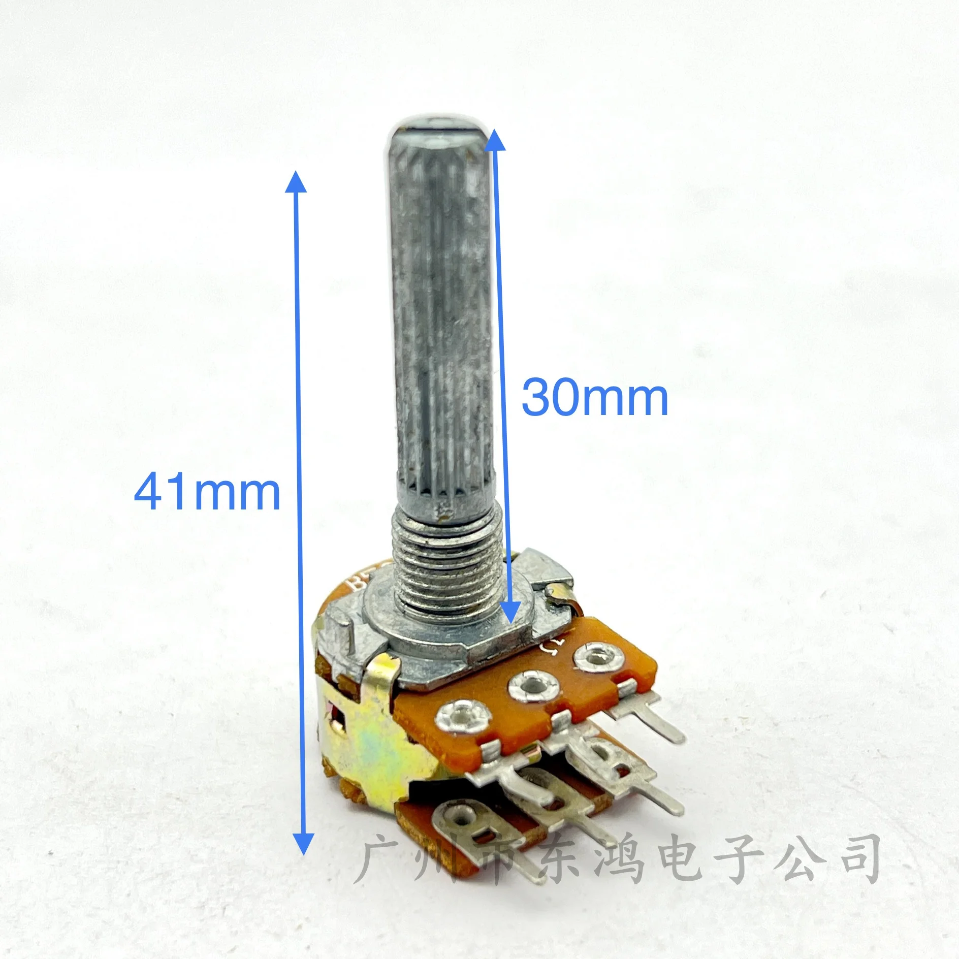 1 pcs. high-quality RK163 dual potentiometer B50K * 2 shaft length 30MM serrated