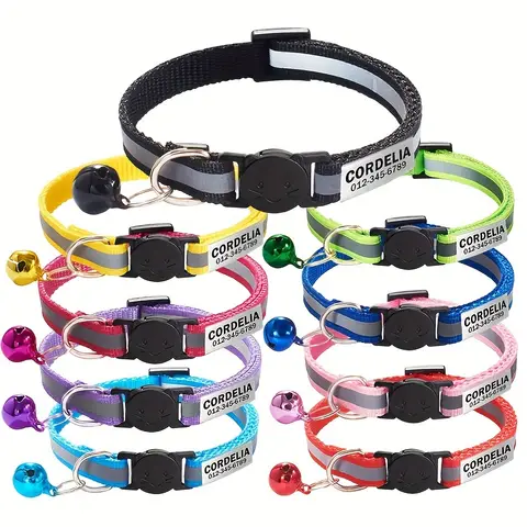 व्यक्तिगत चिंतनशील बिल्ली कॉलर सुरक्षा ब्रेकअवे बिल्लियों कॉलर बेल के साथ त्वरित रिलीज आईडी नेमप्लेट हार मुफ्त उत्कीर्णन 10 best sales टूटे हुए बिल्ली के कॉलर - №4
