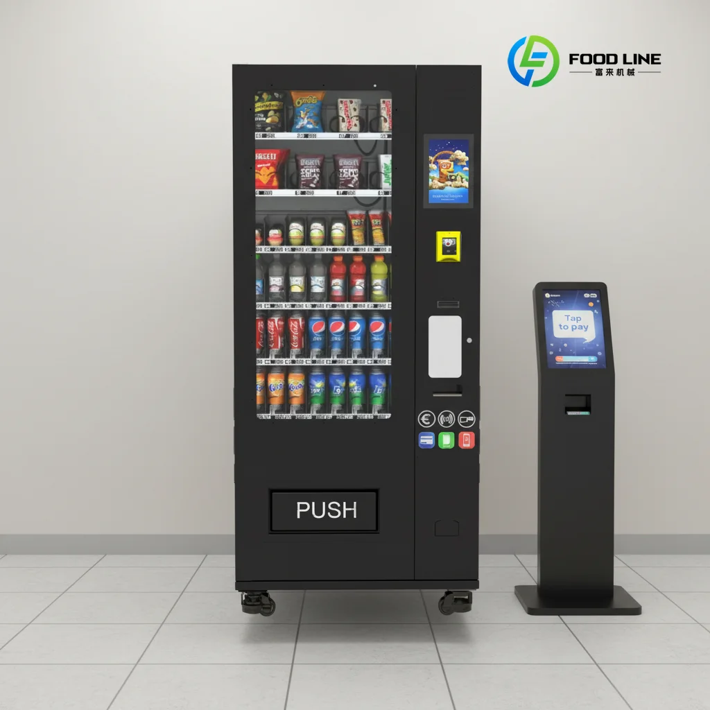 Small Snacks and Beverages Vending Machine with Cold & Hot Modes QR Code/Card Payment SDK Function ADA Compliant Custom
