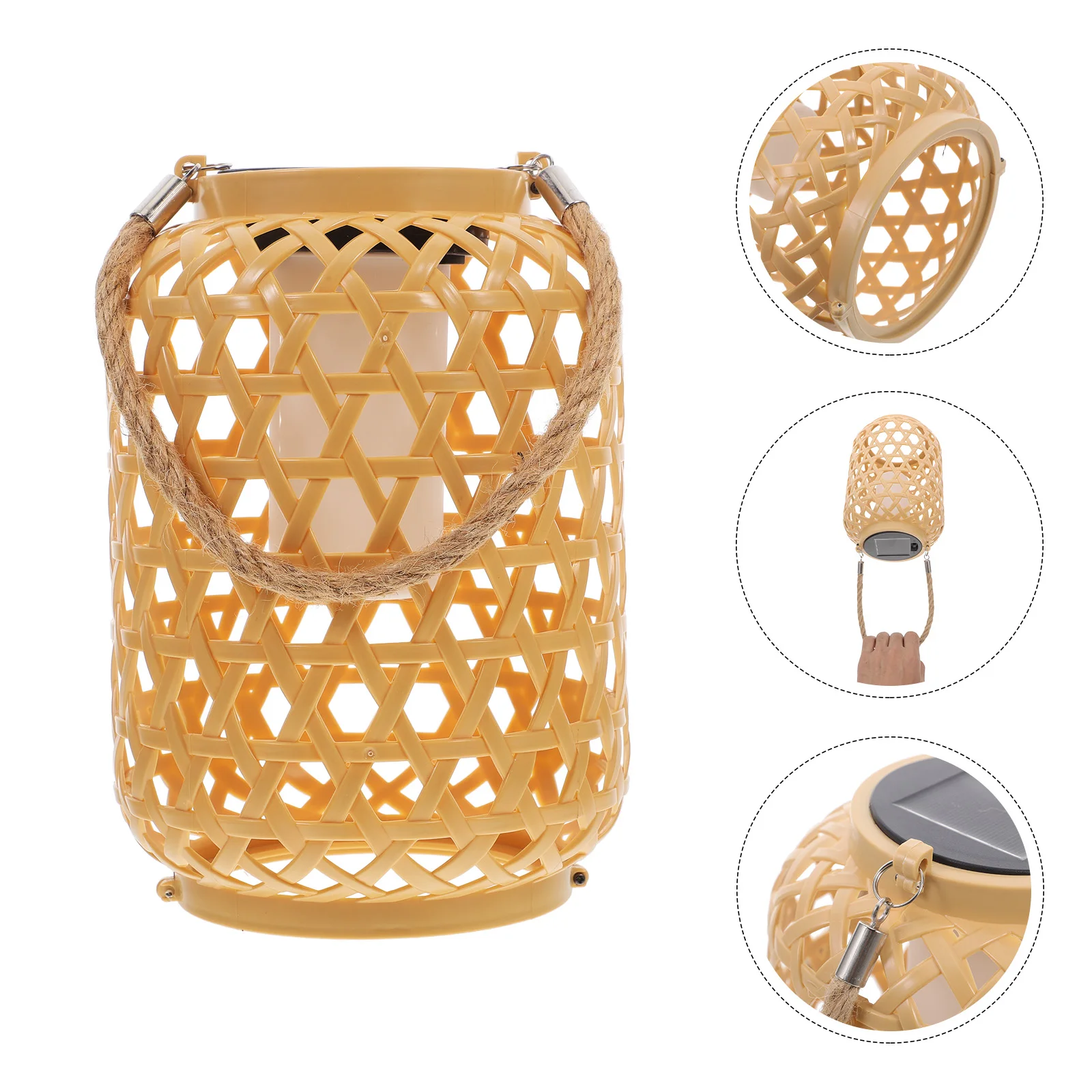 

Chargeable Bamboo Lantern Powered Abs Solar Rattan Lanterns Outdoor Garden Lights