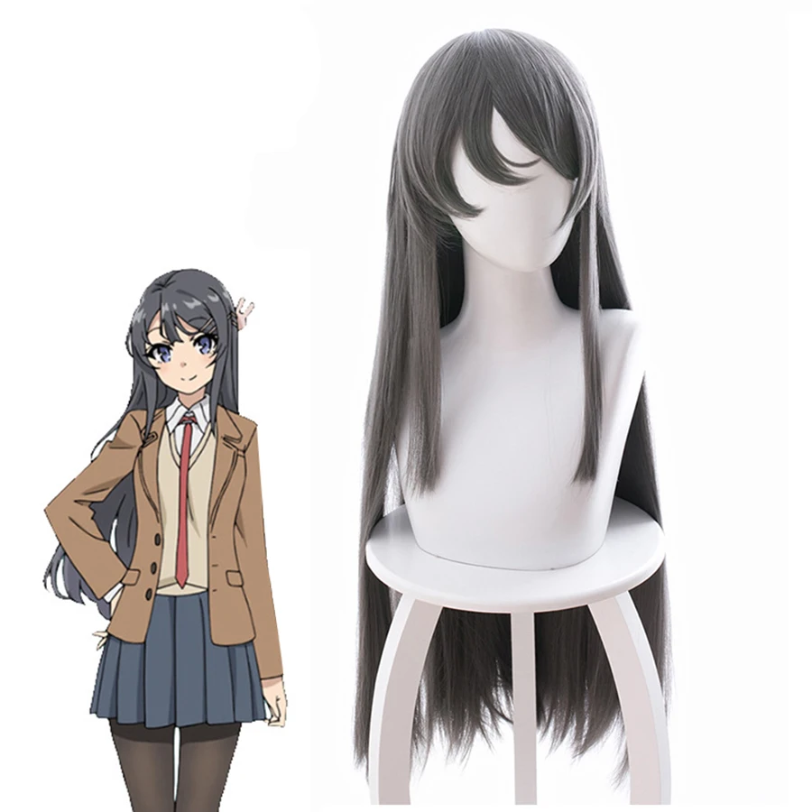 Sakurajima Mai วิกผมชุดคอสเพลย์ผู้หญิง seishun Buta yarou Bunny Girl senpai ชุดนักเรียนชุดอนิเมะชุดคอสเพลย์ผู้หญิง S