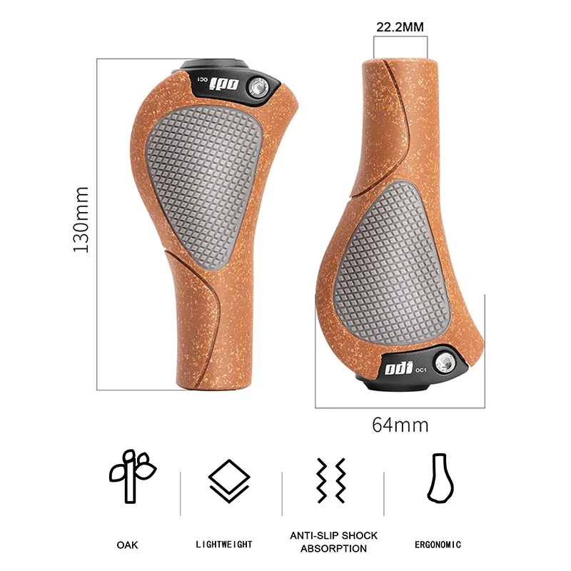 ODI Rubber Bicycle Grip MTB OC1 Oak Ergonomic Lightweight Handlebar Grips Cover Anti-slip Strong Support Handle Bike Part