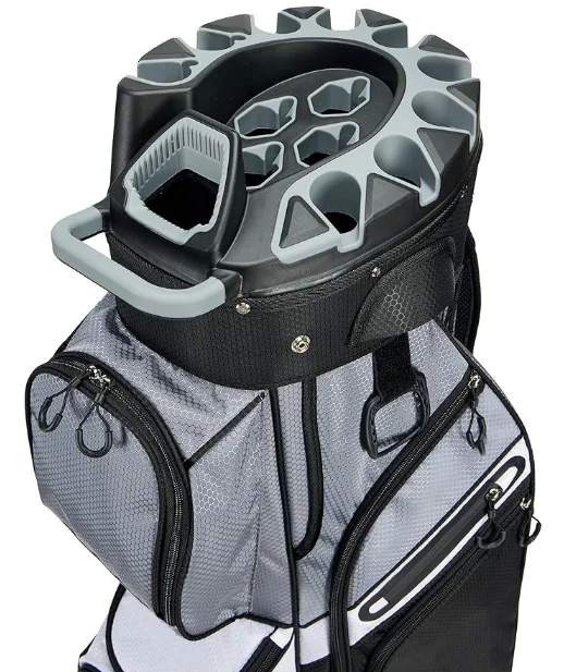 Waterproof Custom Logo White Black Golf Stand Bag Zipper Pu Leather 5 Ways Head Frame Golf Bags