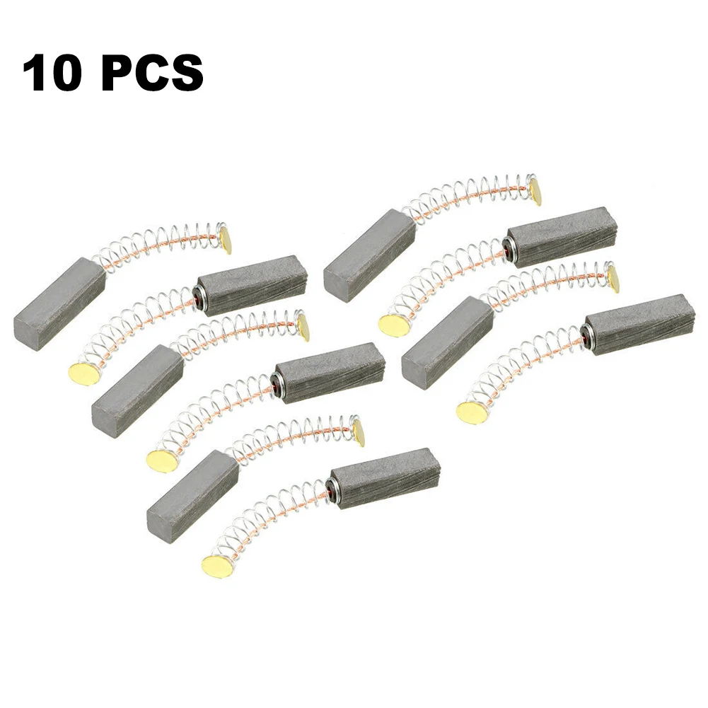 Power Tool Carbon Brushes 10pcs Electric Motors Spring Length 30mm For Angle Grinders Hammer Drills Vacuum Cleaners