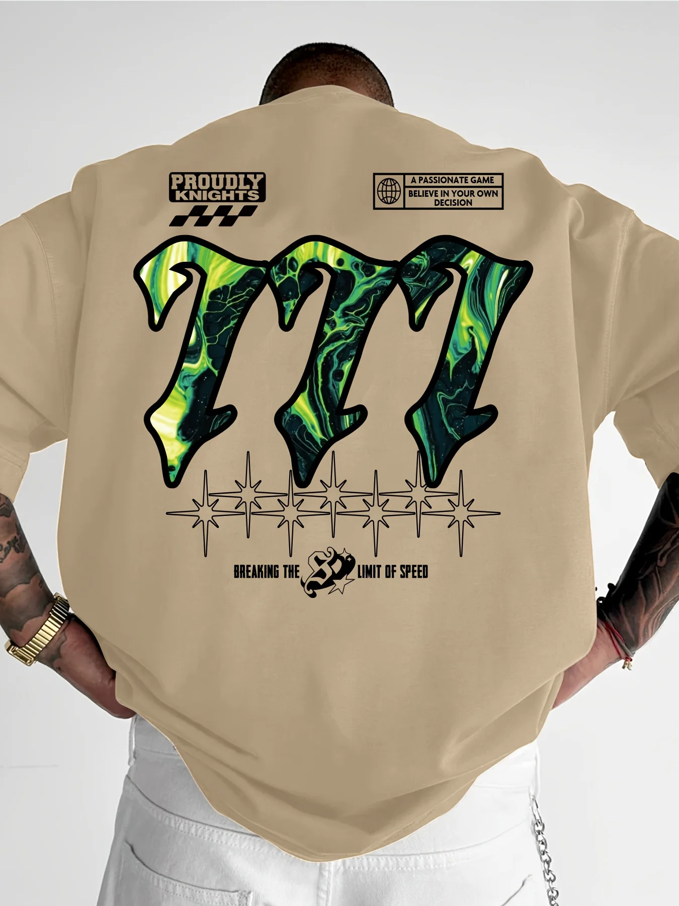 Men 100% Cotton Loose-fitting Summer T-shirt Size 777 with Printed Design Short Sleeves Suitable for Daily Wear Very Comfortable
