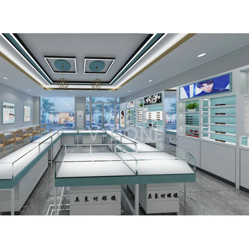 custom.3D Design Banking Paint Wooden Optical Shop Interior Design Layout