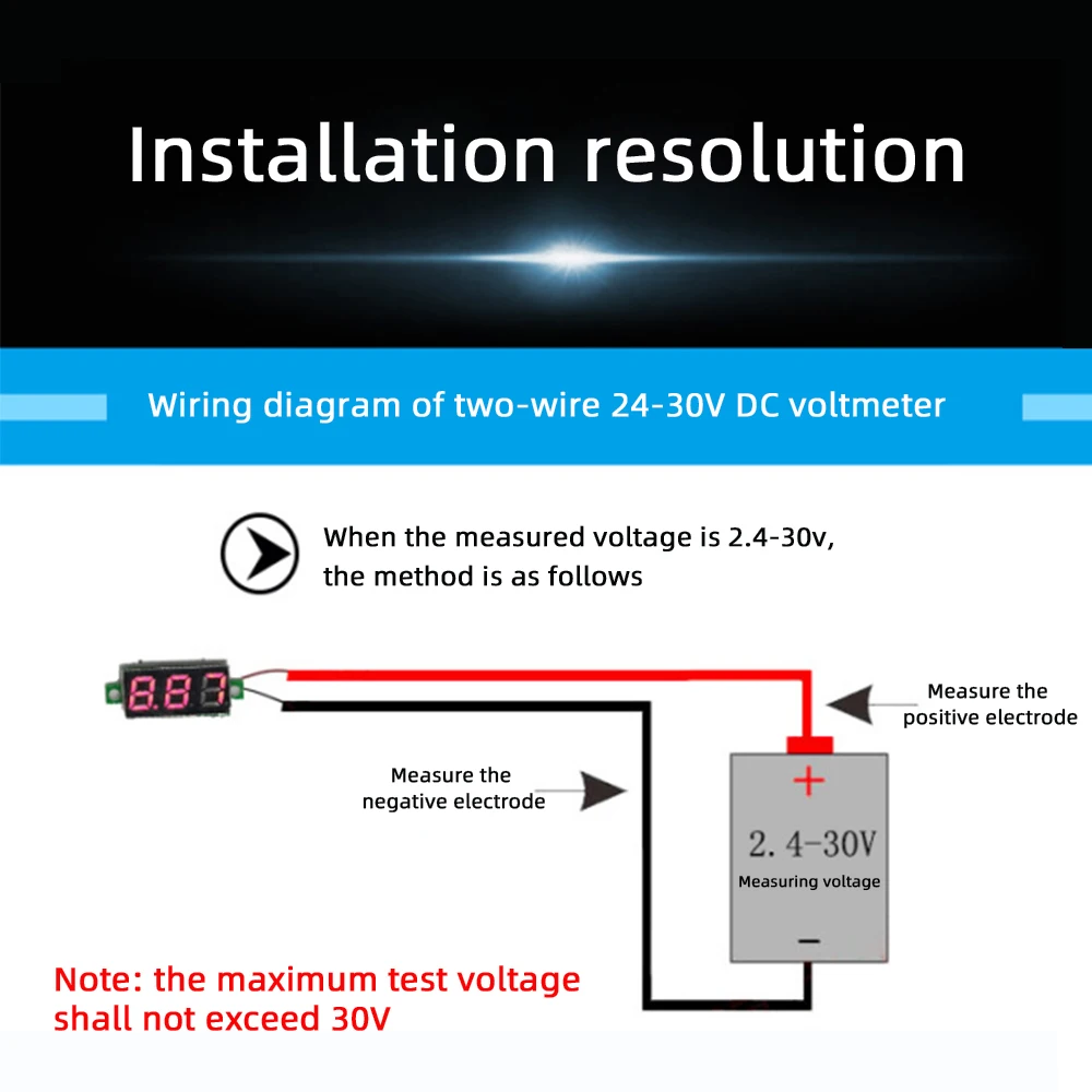 0.28 inch DC 12V Mini LCD Digital Voltmeter Voltage Meter Panel Car Motorcycle Volt Tester Detector Monitor Battery Indicator