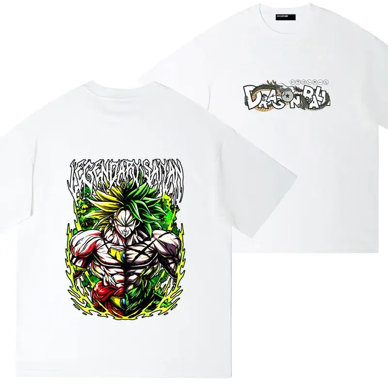 

Japanese Animation Dragon Ball Joint Broly Short-sleeved T-shirt Men's Pure Cotton Summer Loose College Wind High Street