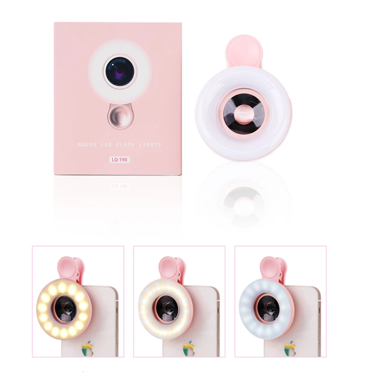 

15X Zoom Phone Macro Lens with LED Light 2 in 1 HD Clip-on Portable Mobile Camera Lens for Photography