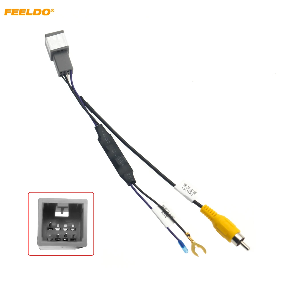 

FEELDO Auto 8-pin Reverse Camera Output Video Adapter Wiring Cable For Mitsubishi Xpander Car Camera Video Output #HQ5435