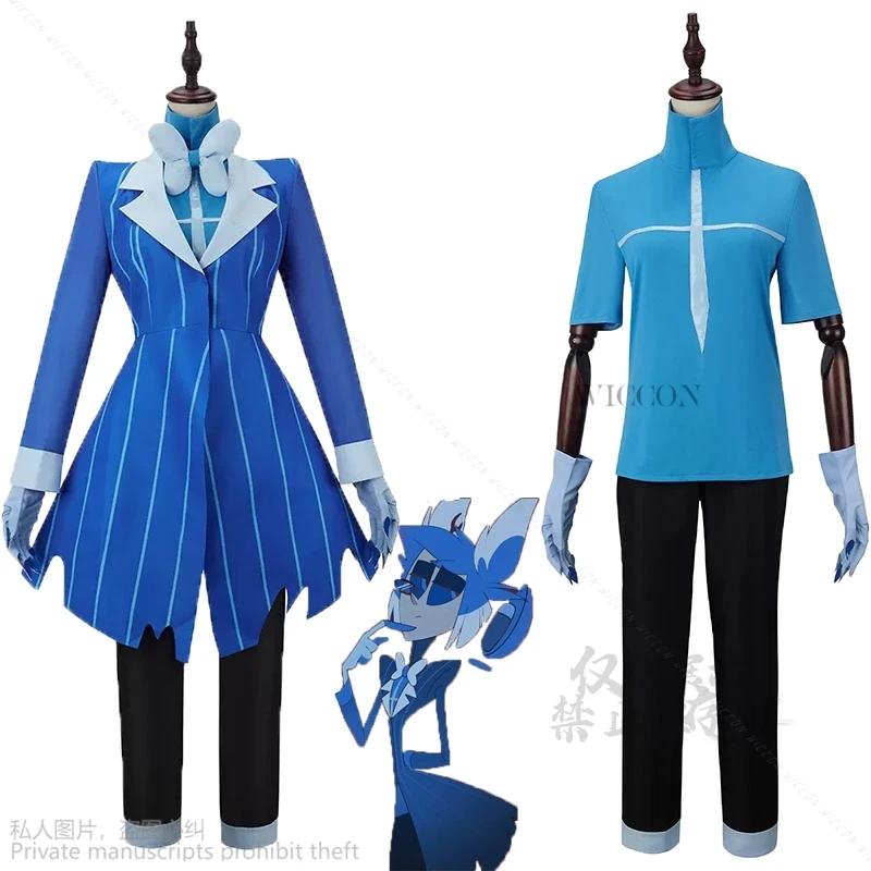 

Alastor Cosplay Costume Radio Demon Devil Hazbin Blue And Black Suits Halloween Carnival Hotel Hell Role Play Anime Uniform Men