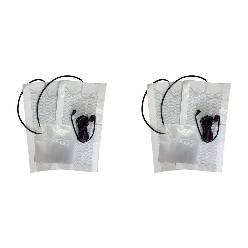 

4X Universal Car Seat Heater Kit 12V Carbon Fiber Heating Pads 2 Level Dual Control Switch System Buttons