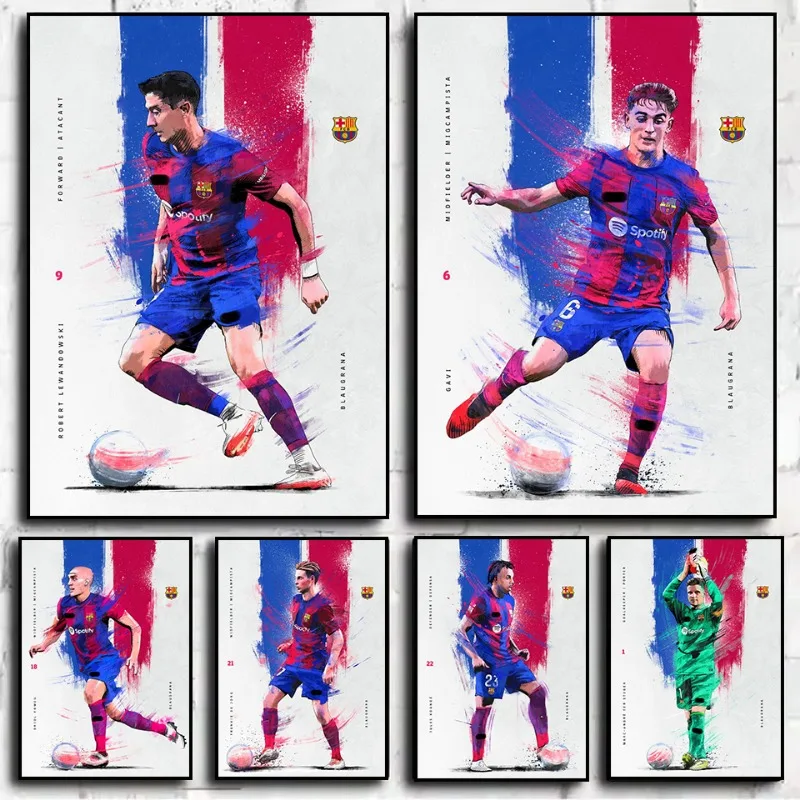 Póster de jugador de fútbol Gavi Lamine Yamal, lienzo impreso, imágenes artísticas para el hogar, decoración de pared del dormitorio, pintura sin marco