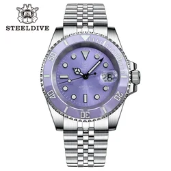 SD1953 New Arrival 2024 Purple Dial  Transparent AR Coating Sapphire Glass 41mm Case 300M Waterproof Ceramic Bezel Dive Watches