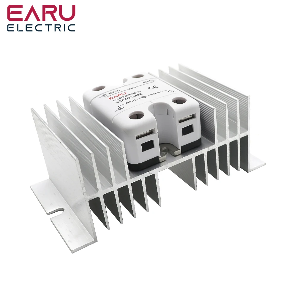 10A-150A New Solid State Relay SSR DA AA DD Aluminum Fins Single Phase Aluminum Heat Sink Dissipation Radiator Newest Rail Mount