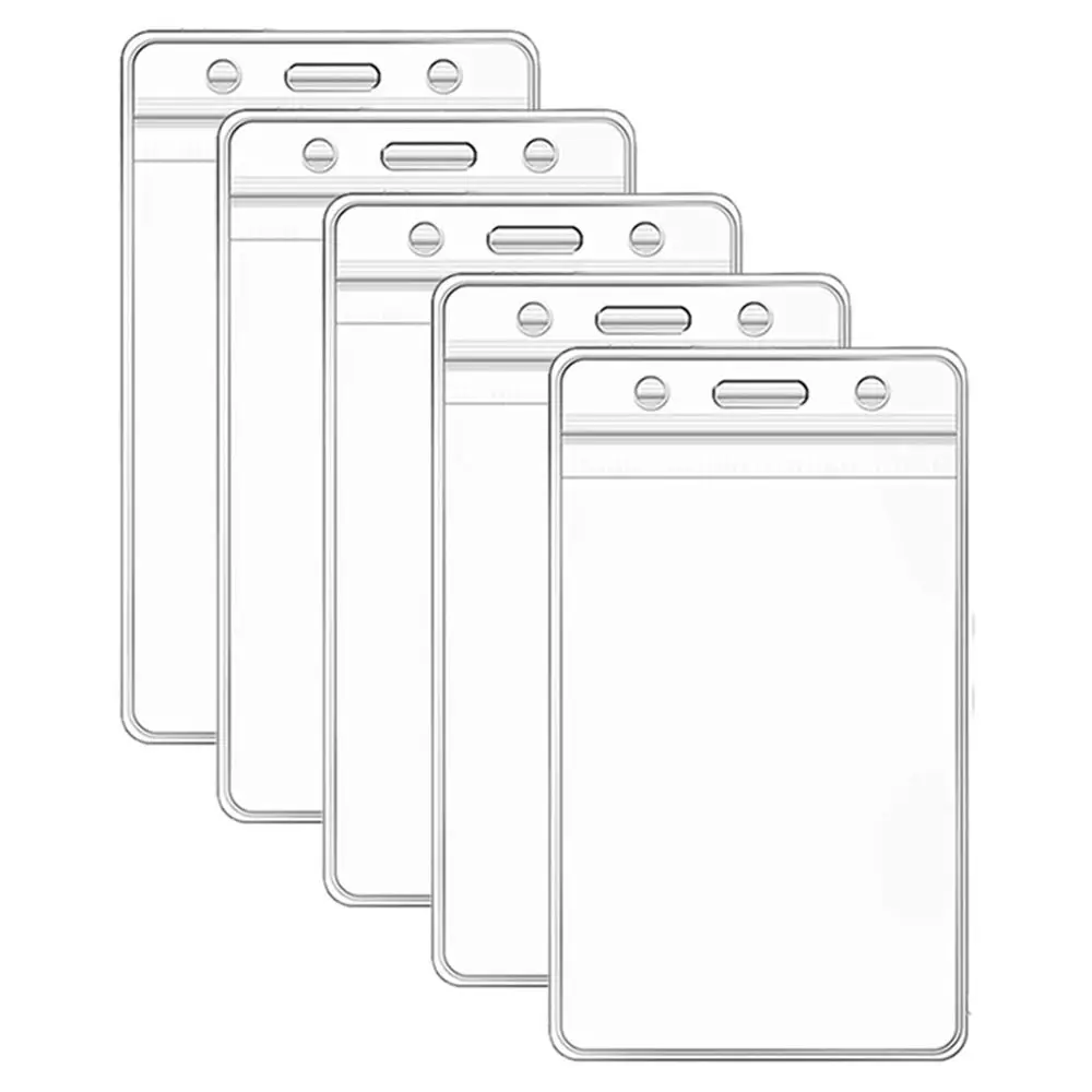 10 قطعة/الحزمة نسخة عمودية/أفقية مشبك بطاقات البلاستيك غطاء بطاقة مقاوم للماء حامل واقي شفاف كم البطاقة