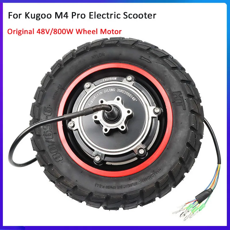 48V 800W Wheel Motor for KUGOO M4 PRO Electric Scooter Brushless Engine With 10 Inch 80/65-6 Outer Tire Upgrade Replace Parts