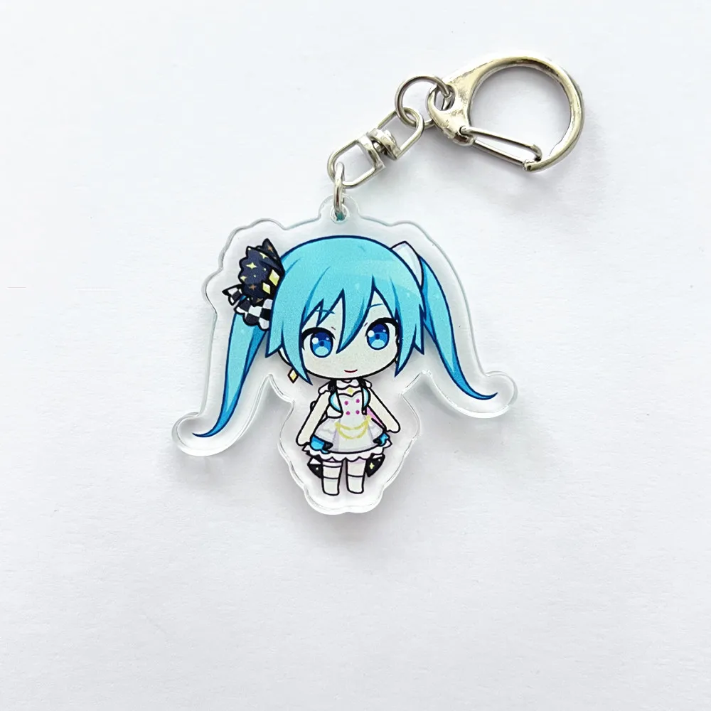 Anime PJSK Project Sekai Colorful Stage Len Rin Character SD Cosplay Keychain Bag Pendant Acrylic Keyrings Key Chain Accessories