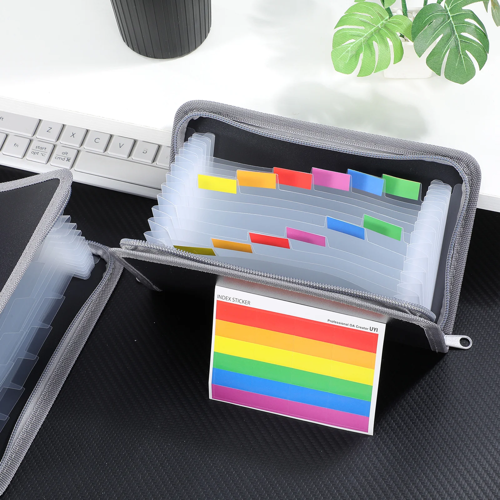 2pcs Wind Bellows File Folder Multi-Layer Expandable Document Organizer Portable Receipt Holder For Office Home Travel