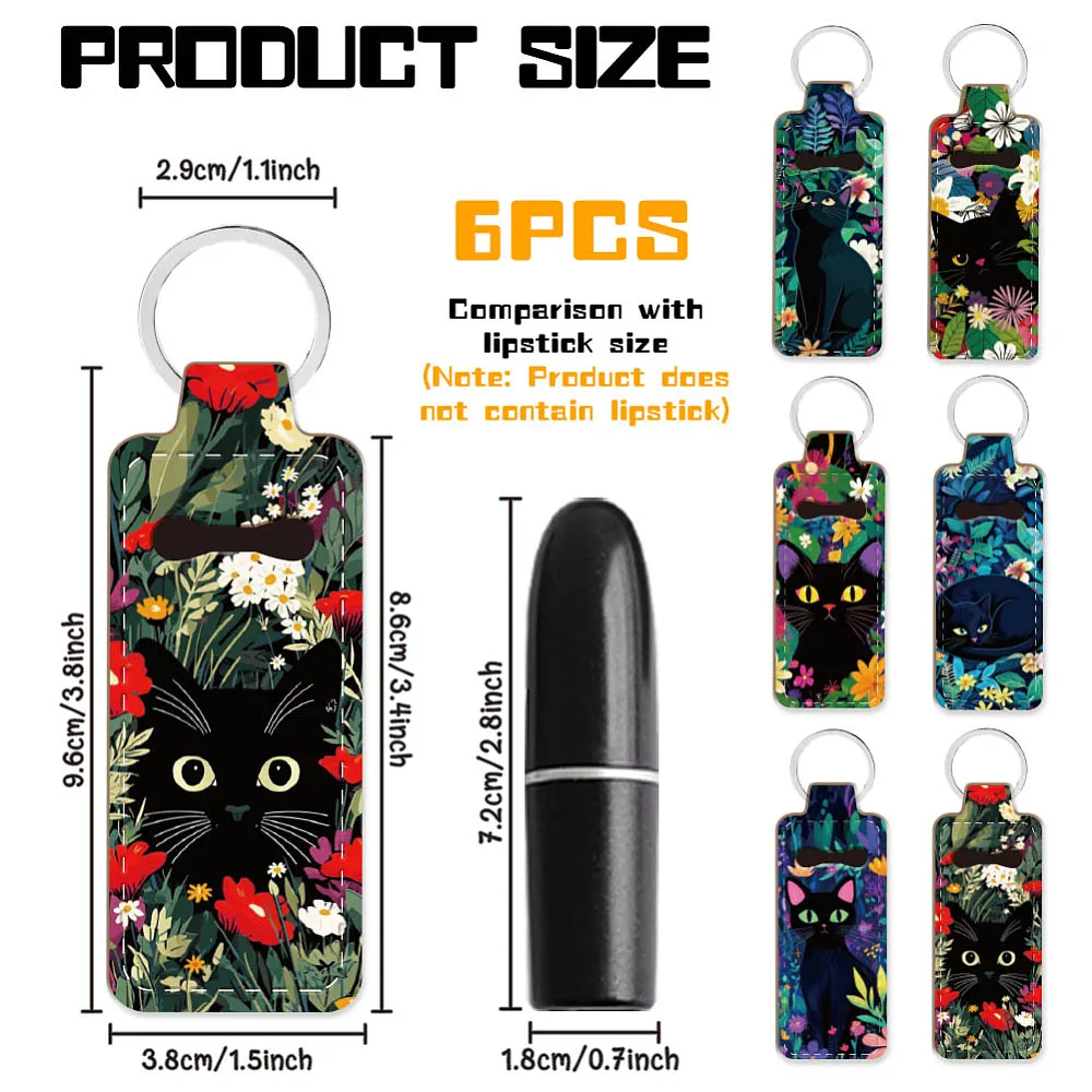 Lipstick Holder Keychain Lip Balm Holders Elastic Diving Fabric Lipstick Keychain Portable Holder for Chapstick