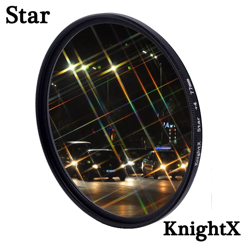 KnightX Effects Star Filter Line 52mm 55mm 58mm 67mm 77mm Camera Lens Filter For Canon Eos Sony Nikon Photo Photography