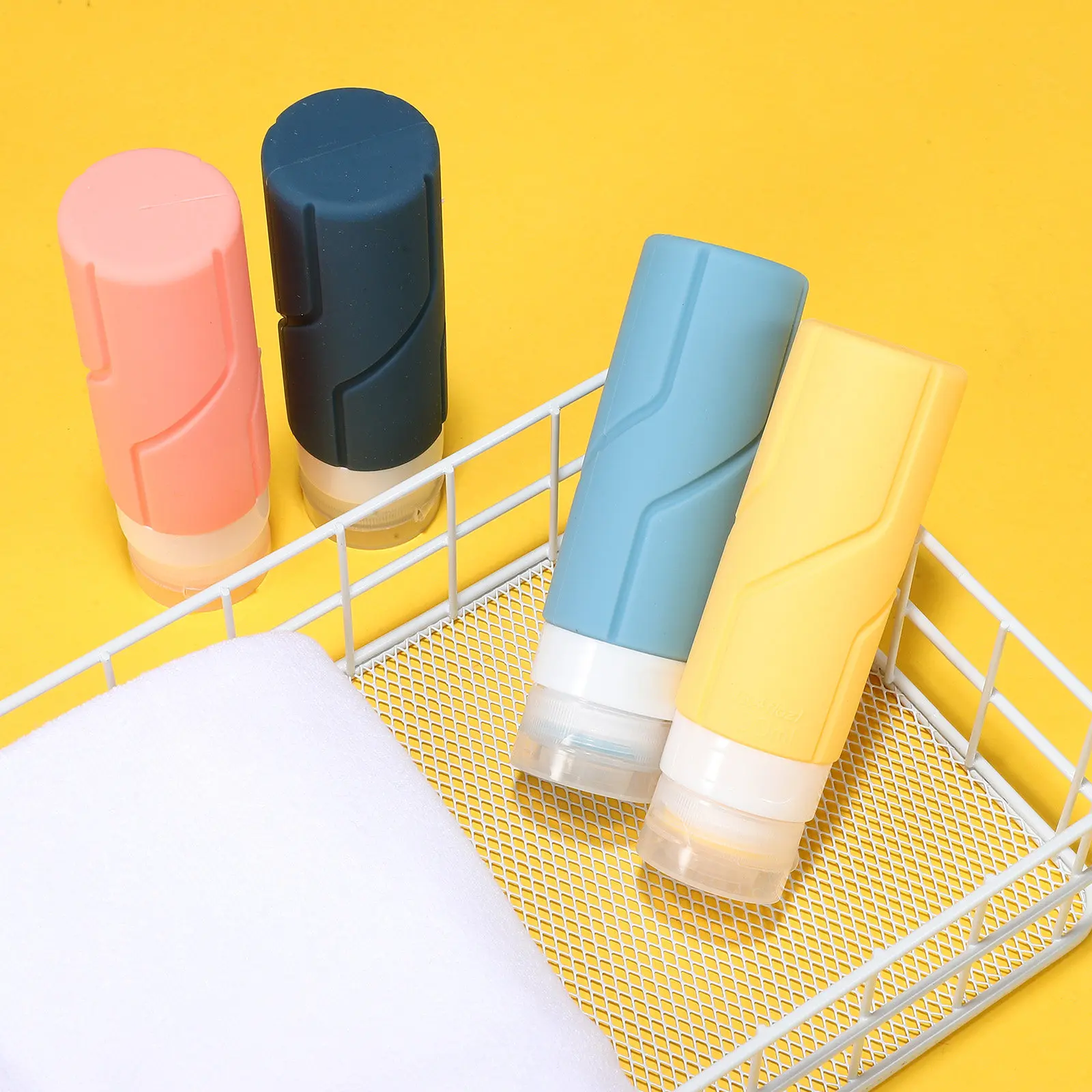 

4Pcs Travel Bottles Silicone Small Portable Refillable Containers for Lotion Shampoo Conditioner Travel Toiletries