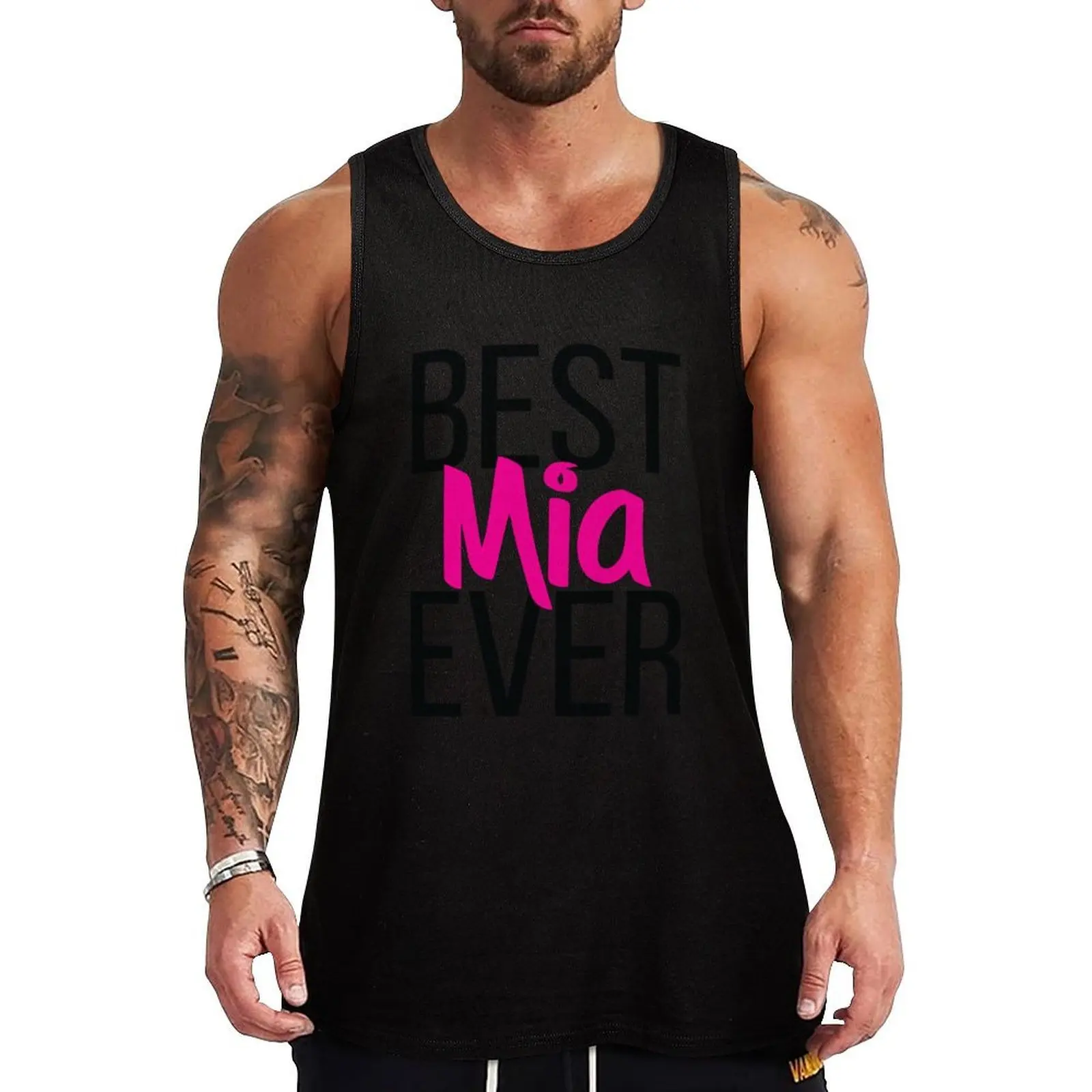 

Best Mia Ever Tank Top Pattern Graphic Tank Top Geometric Print Sleeveless