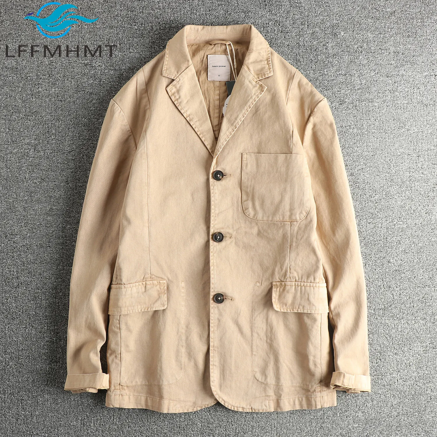 100% Cotton Men's Vintage Blazer America Style Good Quality Business Casual Spring Fall Fashion Solid Color Classic Basic Jacket