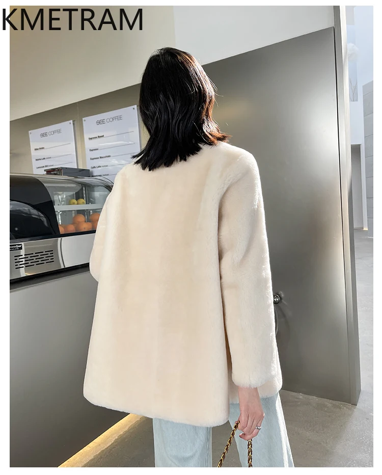 Damska dwustronna kurtka z prawdziwego futra z naturalnej wełny merino i owczej skóry, odwracalna, zimowe ubrania 2025, futrzane kurtki, fourrure