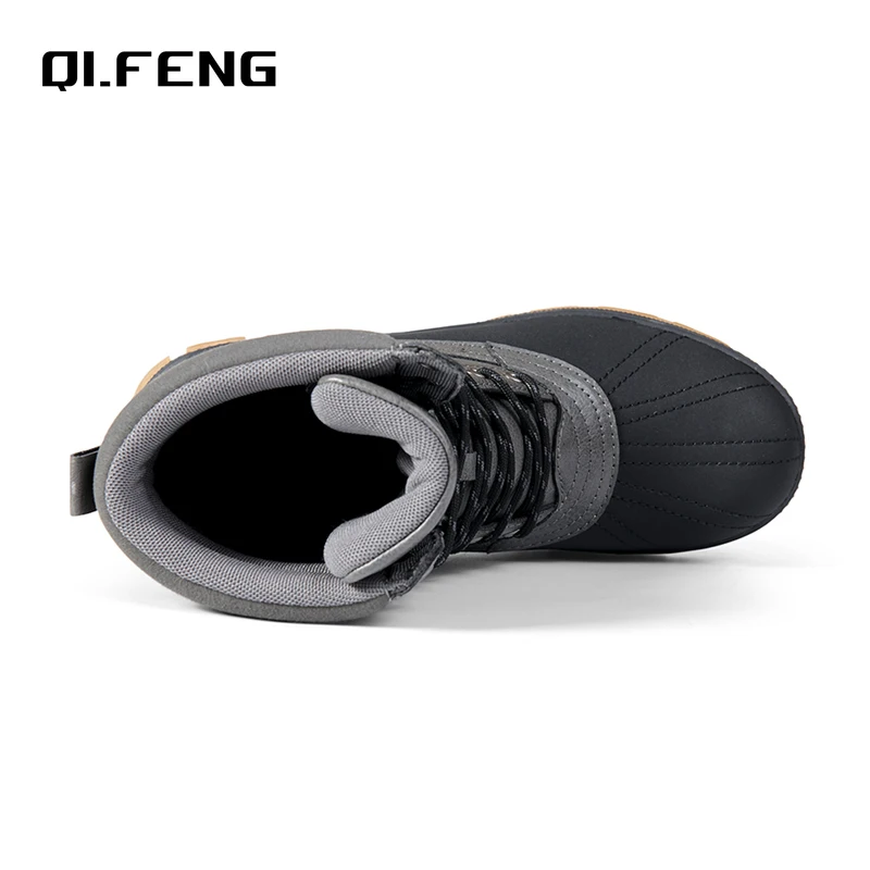 حجم كبير 47 في الهواء الطلق الرجال أحذية الشتاء الثلوج أحذية للرجال التدريب أحذية عمل مقاوم للماء مقاومة للانزلاق الدفء أحذية الشتاء