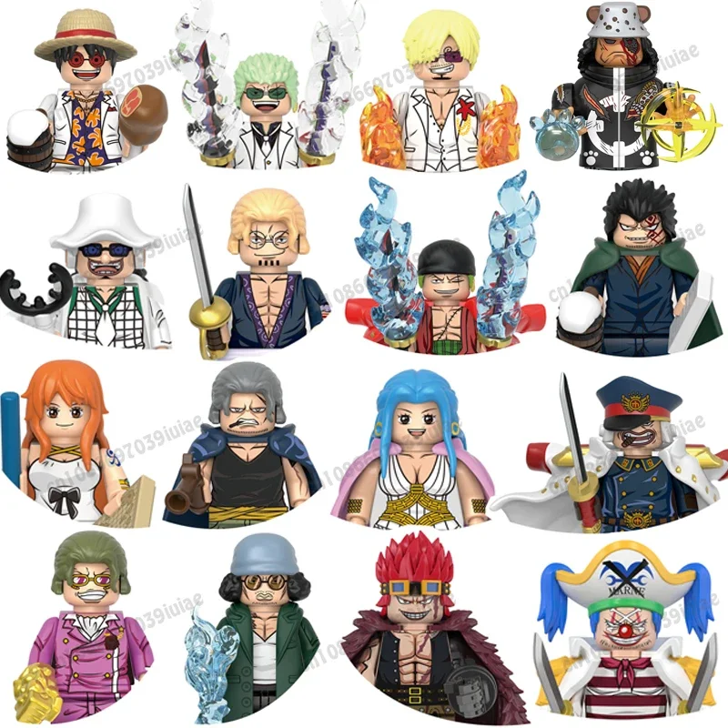 X0358 X0359 Gol·D·Roger Luffy Roronoa Zoro Chopper Sanji Ace Toy Bricks Assembling Doll Building Blocks Birthday Present WM6189